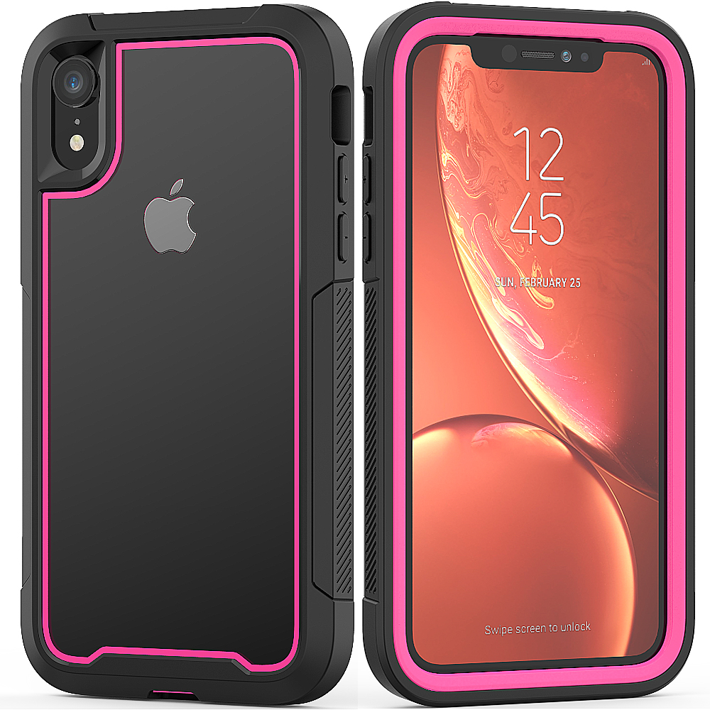 IPHONE Xs Max Clear Dual Defense Case (Hot Pink)